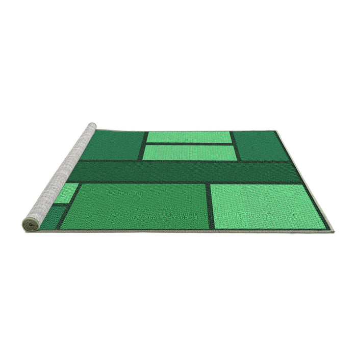 Sideview of Machine Washable Transitional Forest Green Rug, wshpat2grn