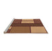 Serging Thickness of Machine Washable Transitional Orange Rug, wshpat2org