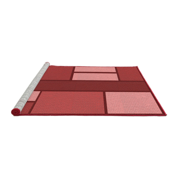 Sideview of Machine Washable Transitional Red Rug, wshpat2rd
