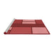 Sideview of Machine Washable Transitional Red Rug, wshpat2rd