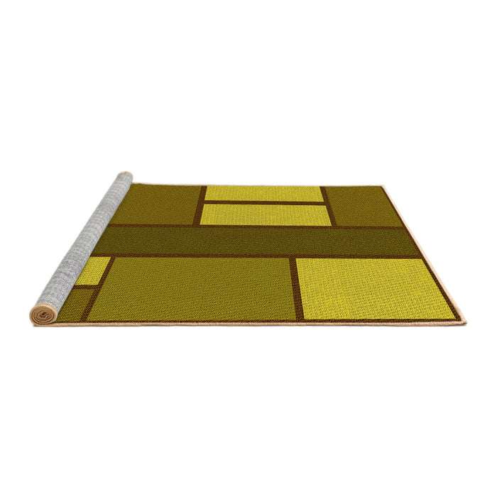 Sideview of Machine Washable Transitional Dark Bronze Brown Rug, wshpat2yw