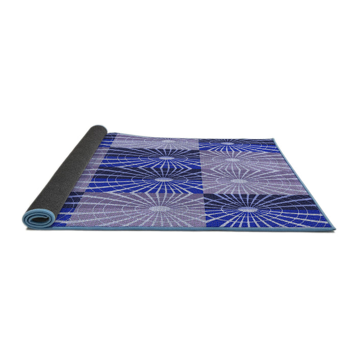 Thickness of Patterned Jeans Blue Rug, pat20blu