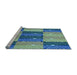 Sideview of Machine Washable Transitional Blue Rug, wshpat20lblu