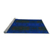 Sideview of Machine Washable Transitional Blueberry Blue Rug, wshpat200lblu