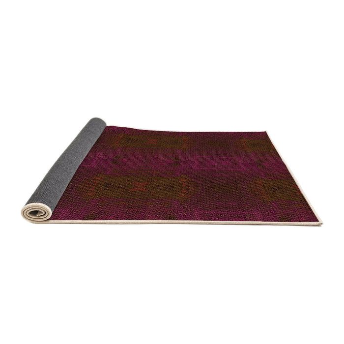 Thickness of Patterned Saffron Red Rug, pat200org