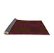 Thickness of Patterned Saffron Red Rug, pat200org