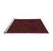 Sideview of Machine Washable Transitional Saffron Red Rug, wshpat200org