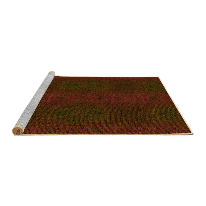 Sideview of Machine Washable Transitional Saddle Brown Rug, wshpat200yw