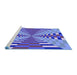 Sideview of Machine Washable Transitional Denim Blue Rug, wshpat2000blu