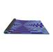 Thickness of Patterned Denim Blue Rug, pat2000blu