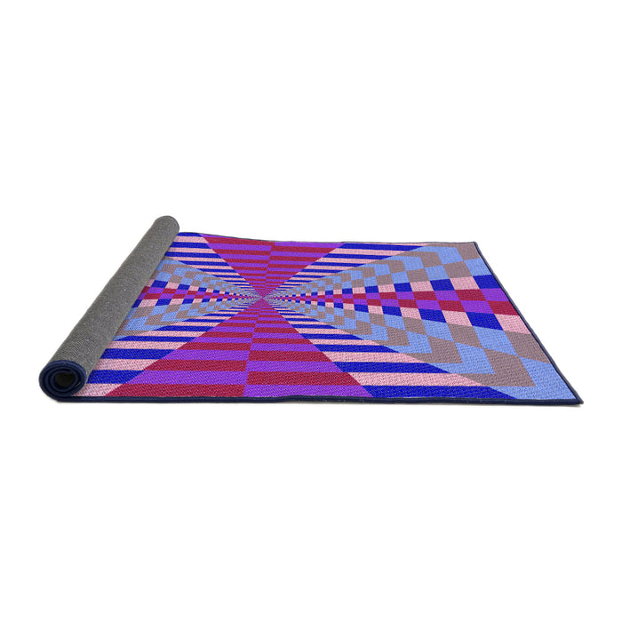 Thickness of Patterned Purple Purple Rug, pat2000pur