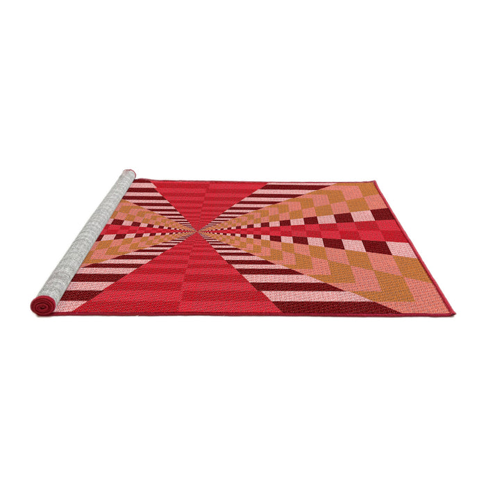 Sideview of Machine Washable Transitional Red Rug, wshpat2000rd
