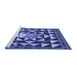 Sideview of Machine Washable Transitional Light Slate Blue Rug, wshpat2001blu