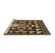 Sideview of Machine Washable Transitional Cinnamon Brown Rug, wshpat2001brn