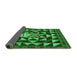 Thickness of Patterned Deep Emerald Green Rug, pat2001grn