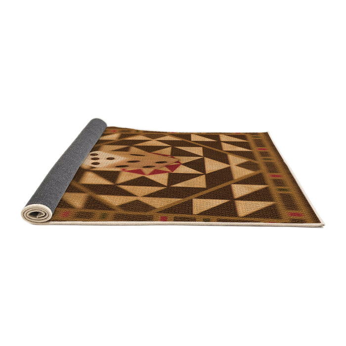 Thickness of Patterned Red Brown Rug, pat2001org