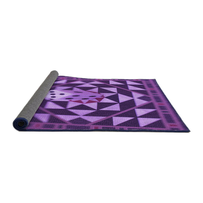 Thickness of Patterned Purple Rug, pat2001pur