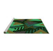 Sideview of Machine Washable Transitional Dark Forest Green Rug, wshpat2002grn