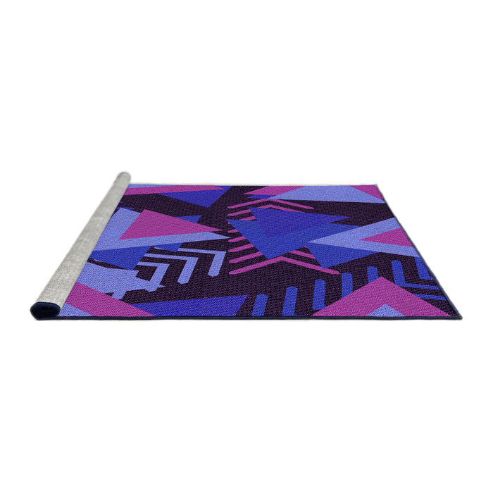 Sideview of Machine Washable Transitional Indigo Purple Rug, wshpat2002pur