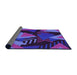 Thickness of Patterned Indigo Purple Rug, pat2002pur