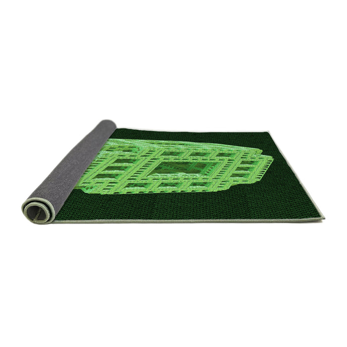 Thickness of Patterned Black Rug, pat2003grn