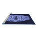 Sideview of Machine Washable Transitional Night Blue Rug, wshpat2004blu