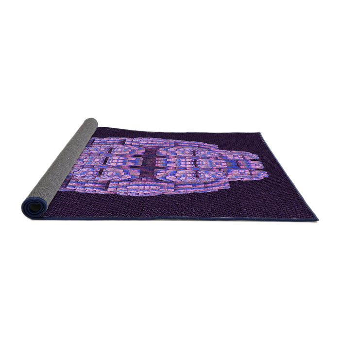 Thickness of Patterned Deep Purple Rug, pat2004pur