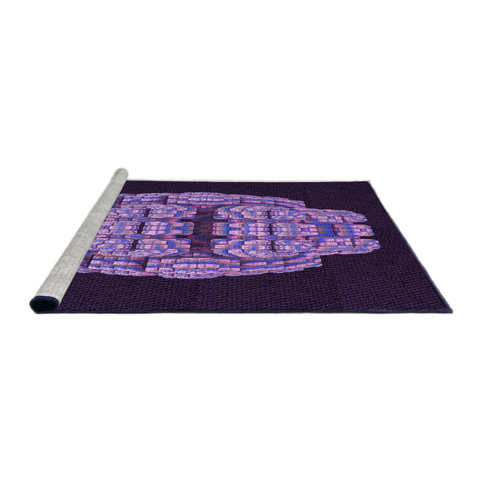 Sideview of Machine Washable Transitional Deep Purple Rug, wshpat2004pur
