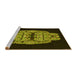 Sideview of Machine Washable Transitional Dark Yellow Green Rug, wshpat2004yw