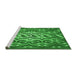 Sideview of Machine Washable Transitional Green Rug, wshpat2007grn