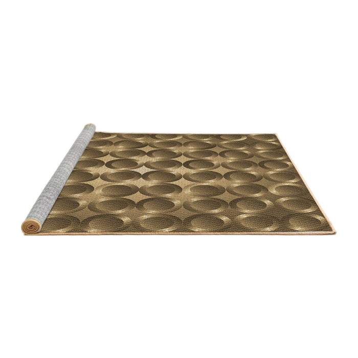 Sideview of Machine Washable Transitional Bronze Brown Rug, wshpat2008brn