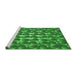 Sideview of Machine Washable Transitional Green Rug, wshpat2008grn