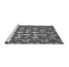 Sideview of Machine Washable Transitional Gray Rug, wshpat2008gry