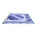 Sideview of Machine Washable Transitional Royal Blue Rug, wshpat2009blu