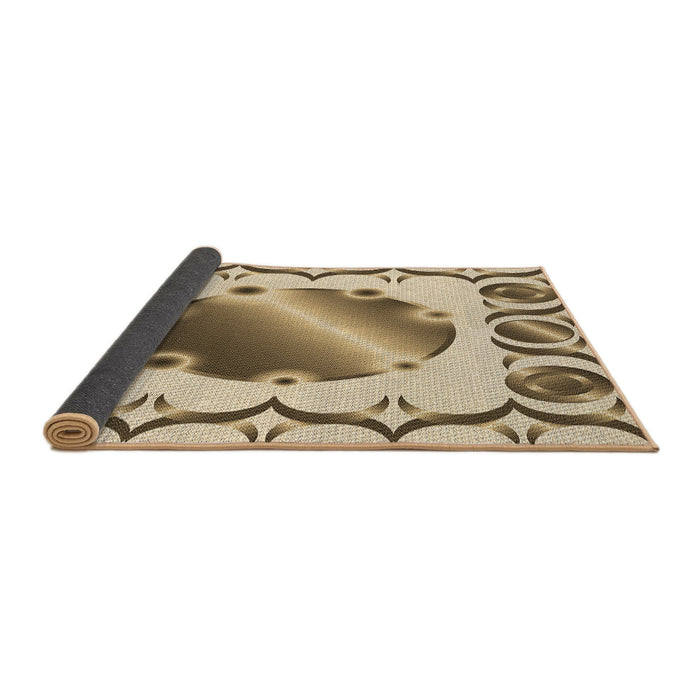 Thickness of Patterned Khaki Gold Rug, pat2009brn