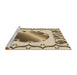 Sideview of Machine Washable Transitional Khaki Gold Rug, wshpat2009brn