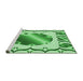 Sideview of Machine Washable Transitional Jade Green Rug, wshpat2009grn