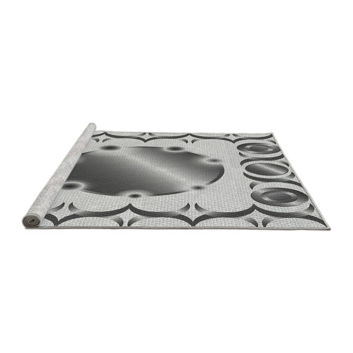 Sideview of Machine Washable Transitional Smokey Gray Rug, wshpat2009gry