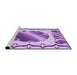 Sideview of Machine Washable Transitional Blossom Pink Rug, wshpat2009pur