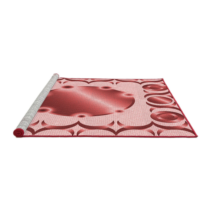 Sideview of Machine Washable Transitional Red Rug, wshpat2009rd