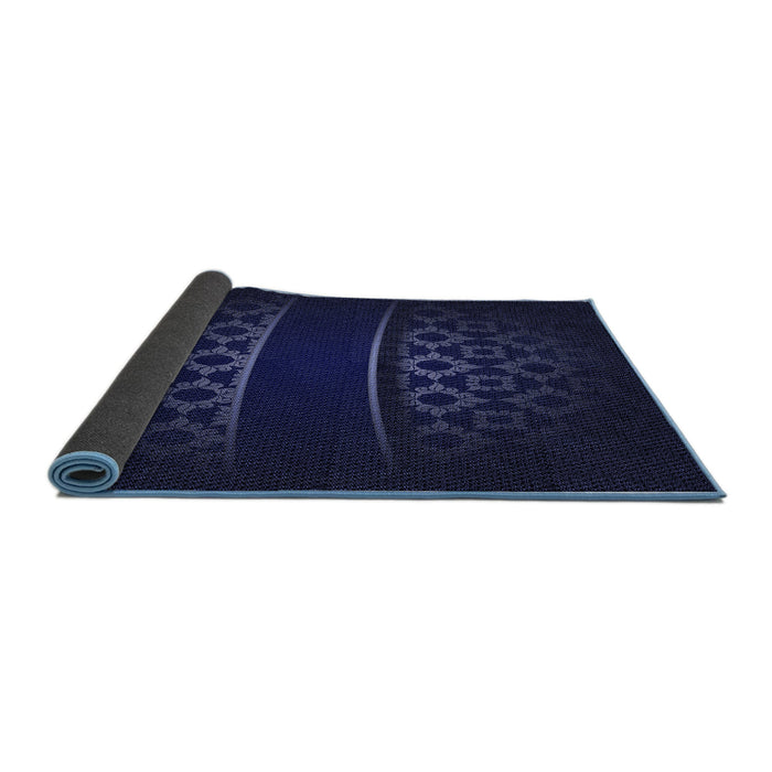 Thickness of Patterned Night Blue Rug, pat201blu