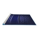 Sideview of Machine Washable Transitional Night Blue Rug, wshpat201blu