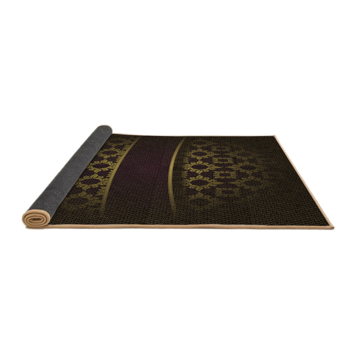 Thickness of Patterned Black Rug, pat201brn