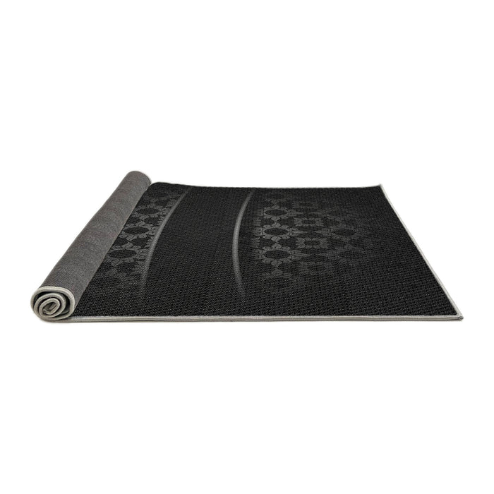 Thickness of Patterned Black Rug, pat201gry