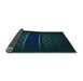 Thickness of Patterned Night Blue Rug, pat201lblu