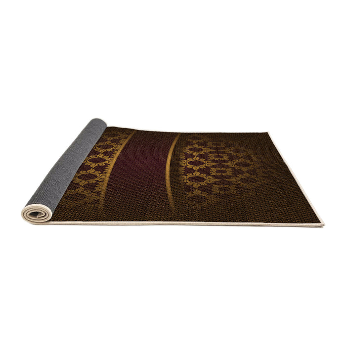 Thickness of Patterned Red Brown Rug, pat201org