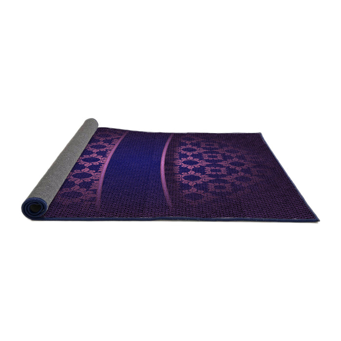 Thickness of Patterned Night Blue Rug, pat201pur