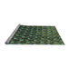 Sideview of Machine Washable Transitional Dark Forest Green Rug, wshpat2010lblu