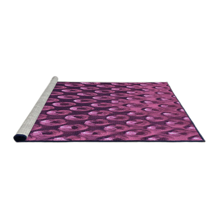 Sideview of Machine Washable Transitional Neon Pink Rug, wshpat2010pur