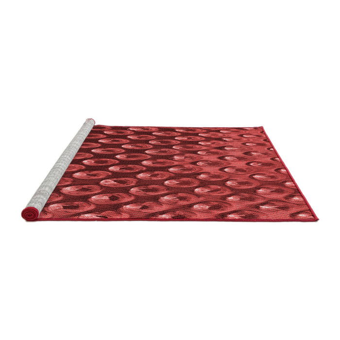 Sideview of Machine Washable Transitional Tomato Red Rug, wshpat2010rd